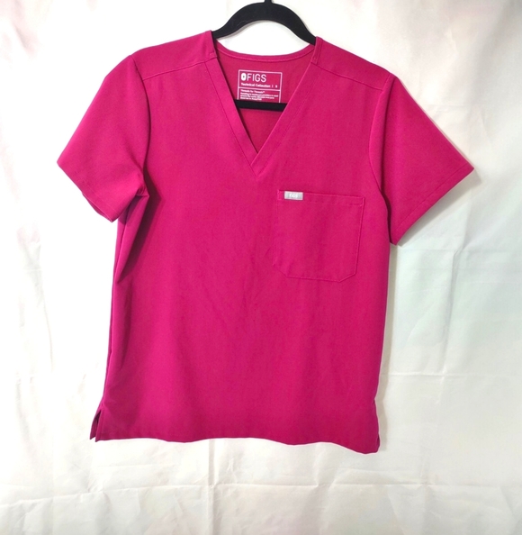 (Flaw) Figs Dark Magenta Catarina Scrub Top - Picture 2 of 6